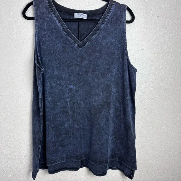 Zenana Outfitters Women's Sleeveless Tank Top - Dark Blue - Picture 1 of 5